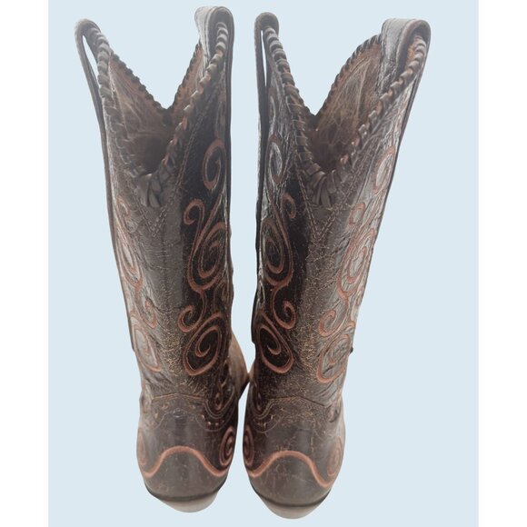 ARIAT Shelleen Brown Leather Embroidered Cowboy Western Boots Sz 7.5 B - Picture 6 of 8